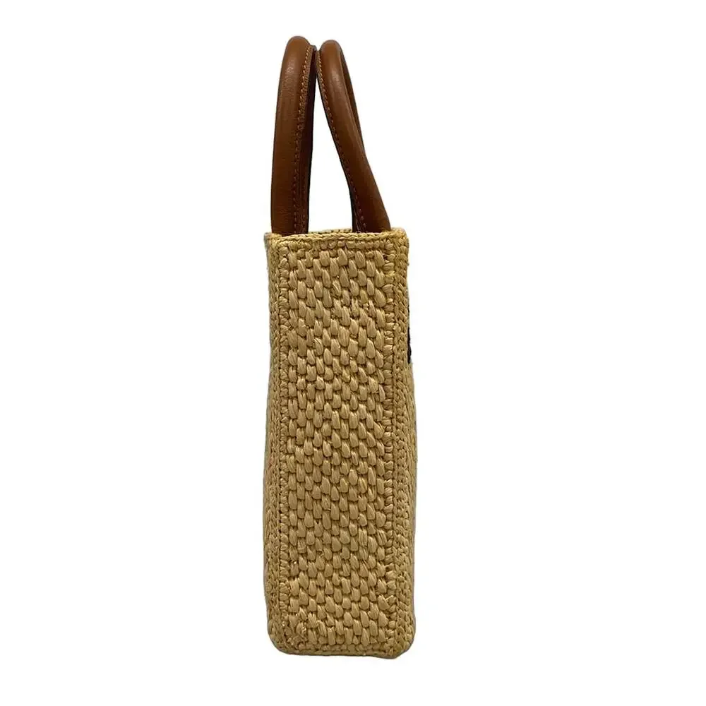 Loewe Standard A5 Handbag A563S30X05 Beige Black Brown Raffia Leather